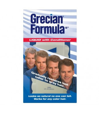Grecian Formula 16, Natural Looking Hair Color for Men, Liquid plus Conditioner, 8 Fluid Ounce (118 mL)