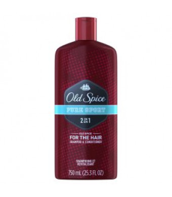 Old Spice Pure Sport 2-in-1 Shampoo and Conditioner, 25.3 Fl Oz
