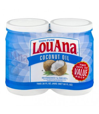 LouAna 100% Pure Coconut Oil, 30 oz (2 Pack)