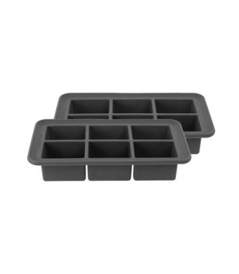Casabella Big Cube Ice Trays, Set/2, Dark Grey