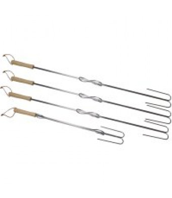 Camp Chef Extendable Roasting Forks with Wood Handle, Set of 4