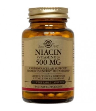 Solgar Niacin Vitamin B3 500 mg Vegetable Capsules, 250 Ct