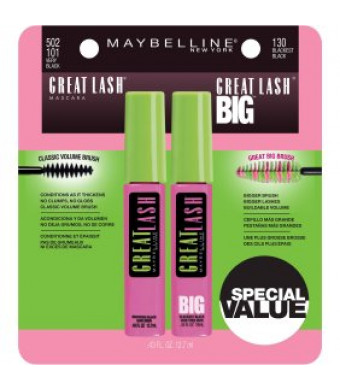 Maybelline Great Lash & Great Lash Big Mascara Set, 2 Pc