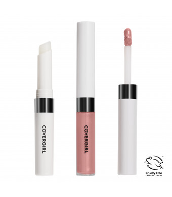 COVERGIRL Outlast All-Day Lip Color Liquid Lipstick And Moisturizing Topcoat, Longwear, Nude Flush, Shiny Lip Gloss, Stays On All Day, Moisturizing Formula, Cruelty Free, Easy Two-Step Process