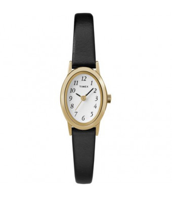 Timex Women's Cavatina Watch, Black Leather Strap