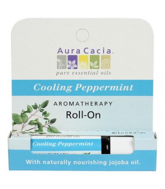 Aura Cacia Aromatherapy Roll-On, Cooling Peppermint, 0.31 Fl Oz