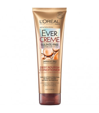 L'Oreal Paris EverCreme Deep Nourish Conditioner, Apricot Oil, 8.5 Fl Oz (Packaging May Vary)