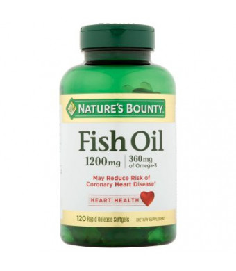 Nature's Bounty Fish Oil Softgels, 1200 mg + 360 mg Omega-3, 120 Ct