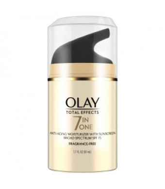 Olay Total Effects Anti-Aging Face Moisturizer with SPF 15, Fragrance-Free 1.7 fl oz
