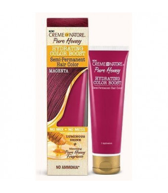 Creme Of Nature Pure Honey Hydrating Color Boost Semi Permanent Hair Color Magenta, 3 Oz