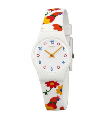Swatch Polletto White Dial Ladies Multi-Colored Print Watch LW154