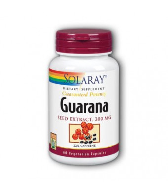 Solaray Guarana Seed Extract 200 mg - 60 Vegetarian Capsules