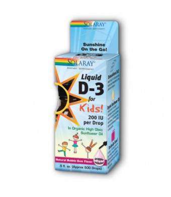 Solaray D3 for Kids 200 IU Liquid, 0.5 Fl Oz