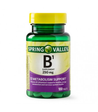 Spring Valley Vitamin B1 Tablets, 250 mg, 100 Ct
