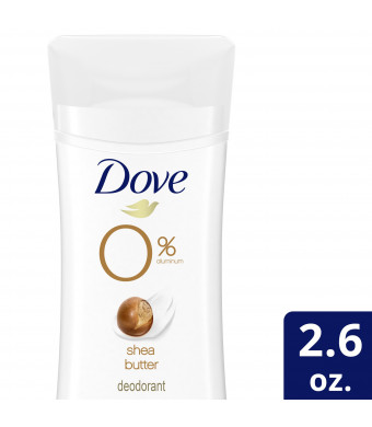 Dove 0% Aluminum Deodorant Stick Shea Butter, 2.6 OZ