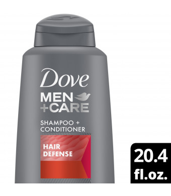Dove Men+Care Hair Defense Thickening 2 in 1 Shampoo Plus Conditioner, 20.4 fl oz
