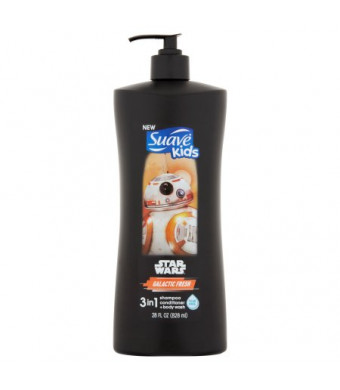 Suave Kids Star Wars BB-8 Galactic Fresh 3 in 1 Shampoo Conditioner Body Wash, 28 oz