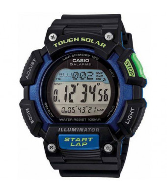 Casio Men's Extra-Large Solar Runner Watch, Black/Blue