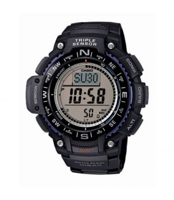 Casio Men's Triple Sensor Compass Watch, Black Resin Strap