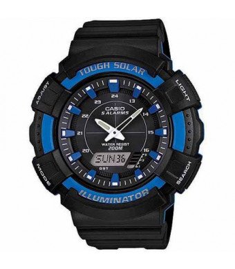 Casio Men's Solar-Powered Combination Watch, Blue Accents