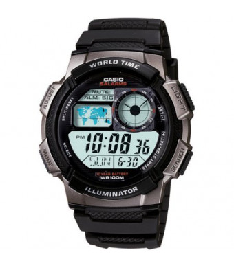 Casio Men's Digital Sport Watch With Time Zone Display, Resin Band