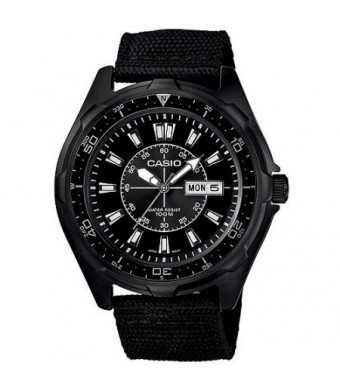 Casio Men's Dive Style Stainless Steel Watch, Black Nylon Strap