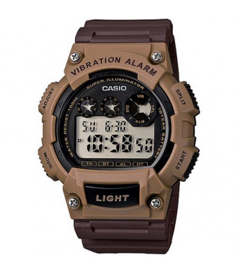 Casio Men's Stainless Steel Sport Digital Watch, Brown Resin Strap