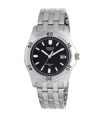 Casio Men's Black Dial Watch, Stainless-Steel Bracelet