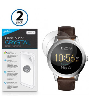 Fossil Q Founder Gen 2 (2016) Screen Protector, BoxWave [ClearTouch Crystal (2-Pack)] HD Film Skin - Shields From Scratches for Fossil Q Founder Gen 2 (2016), Tailor