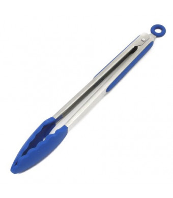 Chef Craft 12 In. Silicone Tongs, Blue