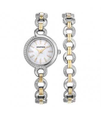 Armitron Women's Round Dress Watch, Two-Tone Bracelet Set