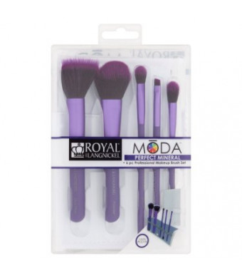 Royal and Langnickel Moda Perfect Mineral Professional Makeup Brush Set, 6 count