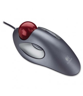 Logitech Trackman Marble Trackball, Red, Silver