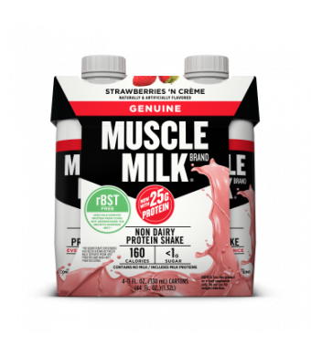 Muscle Milk Genuine Protein Shake, Strawberries & Cream, 25g Protein, 4 Ct