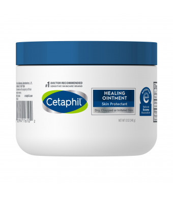 CETAPHIL Healing Ointment | 12 oz | For Dry, Chapped, Irritated Skin | Heals and Protects | Soothes Cracked Hands and Chapped Lips | Hypoallergenic | Fragrance Free | Dermatologist Recommended