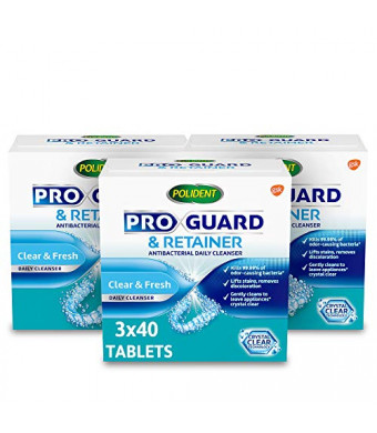 Polident ProGuard & Retainer Cleaning Tablets, Mouth Guard Cleaner and Retainer Cleaner Tablets - 40 Count (Pack of 3)