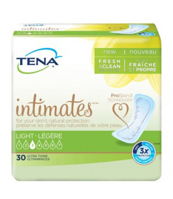 Tena Incontinence Ultra Thin Pads for Women, Light, Regular, 30 Count