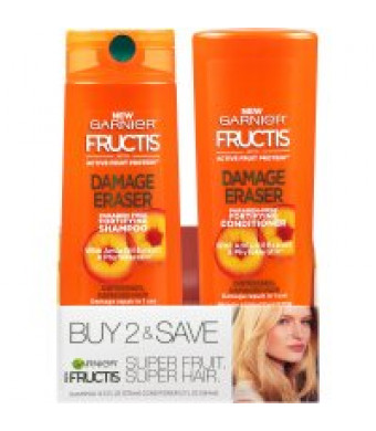 Garnier Fructis Damage Eraser Shampoo & Conditioner 2 Pack, Distressed, Damaged Hair