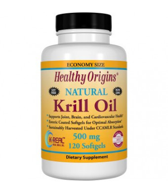 Healthy Origins Krill Oil Softgels, 500 mg, 120 Ct