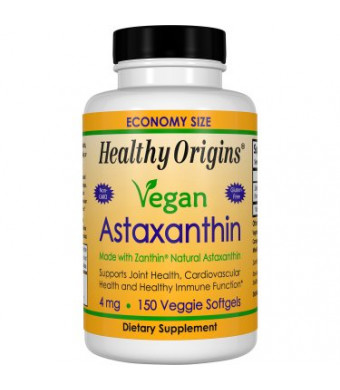 Healthy Origins Vegan Astaxanthin 4 mg Vegetarian Softgels, 150 Ct