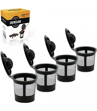Reusable K-cup Filter for Keurig K-Select, K-Elite, K-Classic, K-Latte, K-Compact, B40, B41, B45, B50, B55, B60, B65, B66, B70, B71, B75, B76, B77, B79-4 Pack by Brewslang