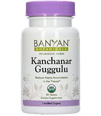 Banyan Botanicals Kanchanar Guggulu - USDA Organic - 90 Tablets - Energizing Ayurvedic Herbs for Thyroid & Lymphatic Wellness*