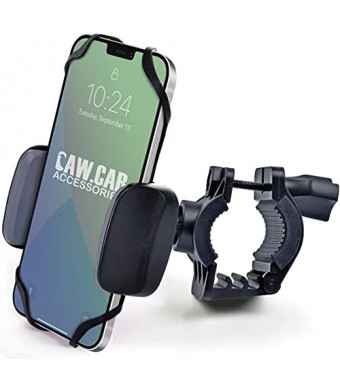 Bike & Motorcycle Phone Mount - for iPhone 13 Pro (12, SE, Xr, Plus/Max), Galaxy s22 or Any Cell Phone - Universal Handlebar Holder for ATV, Bicycle & Motorbike. +100 to Safeness & Comfort