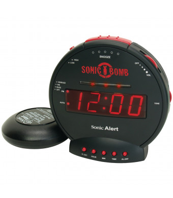 Sonic Alert SBB500SS Sonic Bomb Alarm Clock with Super Shaker