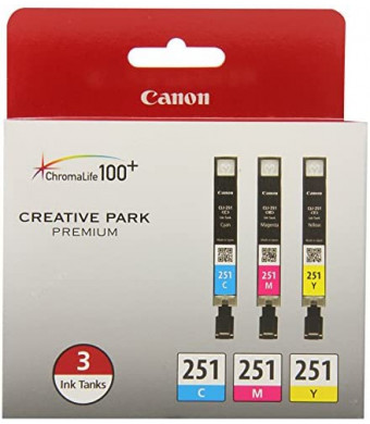 Canon CLI-251 3 Color Multi Pack Compatible to MG6320, iP7220 & MG5420, MX922, MG7120, MG6420, MG5520, iX6820, iP8720, MG7520, MG6620, MG5620