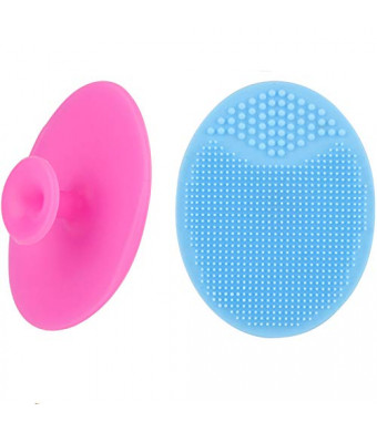Face Scrubber,2 Pack Soft Silicone Scrubbies Facial Cleansing Pad Face Exfoliator Face Scrub Face Brush Silicone Scrubby for Massage Pore Cleansing Blackhead Removing Exfoliating,Cool Gift for Girl
