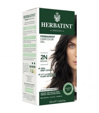 Herbatint Permanent Herbal Haircolour Gel 2N Brown 135 mL