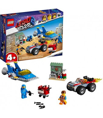 LEGO The Movie 2 Emmet and Benny’s ‘Build and Fix’ Workshop; 70821 Action Car and Spaceship Play Transportation Building Kit for Kids (117 Pieces)