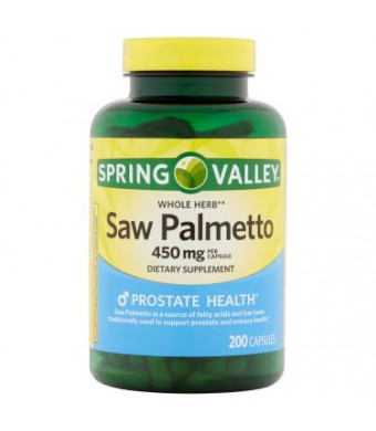 Spring Valley Whole Herb Saw Palmetto Capsules, 450 mg, 200 Ct