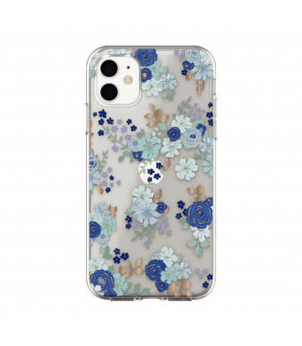 onn. Fashion Phone Case for iPhone 11, XR, Blue Floral